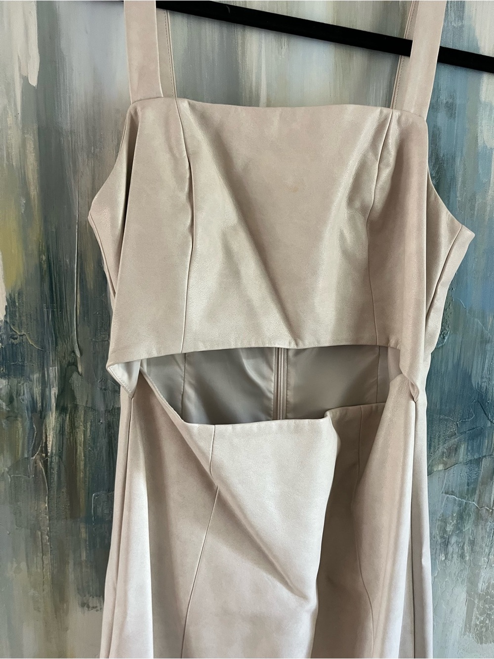 Seven Pearl Faux Leather Cutout Midi Dress Size S
